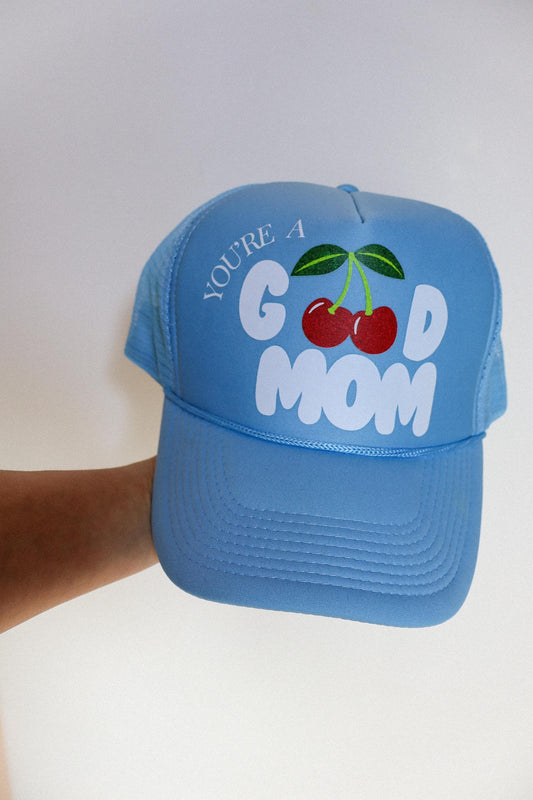You’re a Good Mom Trucker Hat | Cute Mom Hat | Retro Cherry Hat | Aesthetic Foam Mesh Cap | Trendy Mom Gift | Cool Mom Accessories