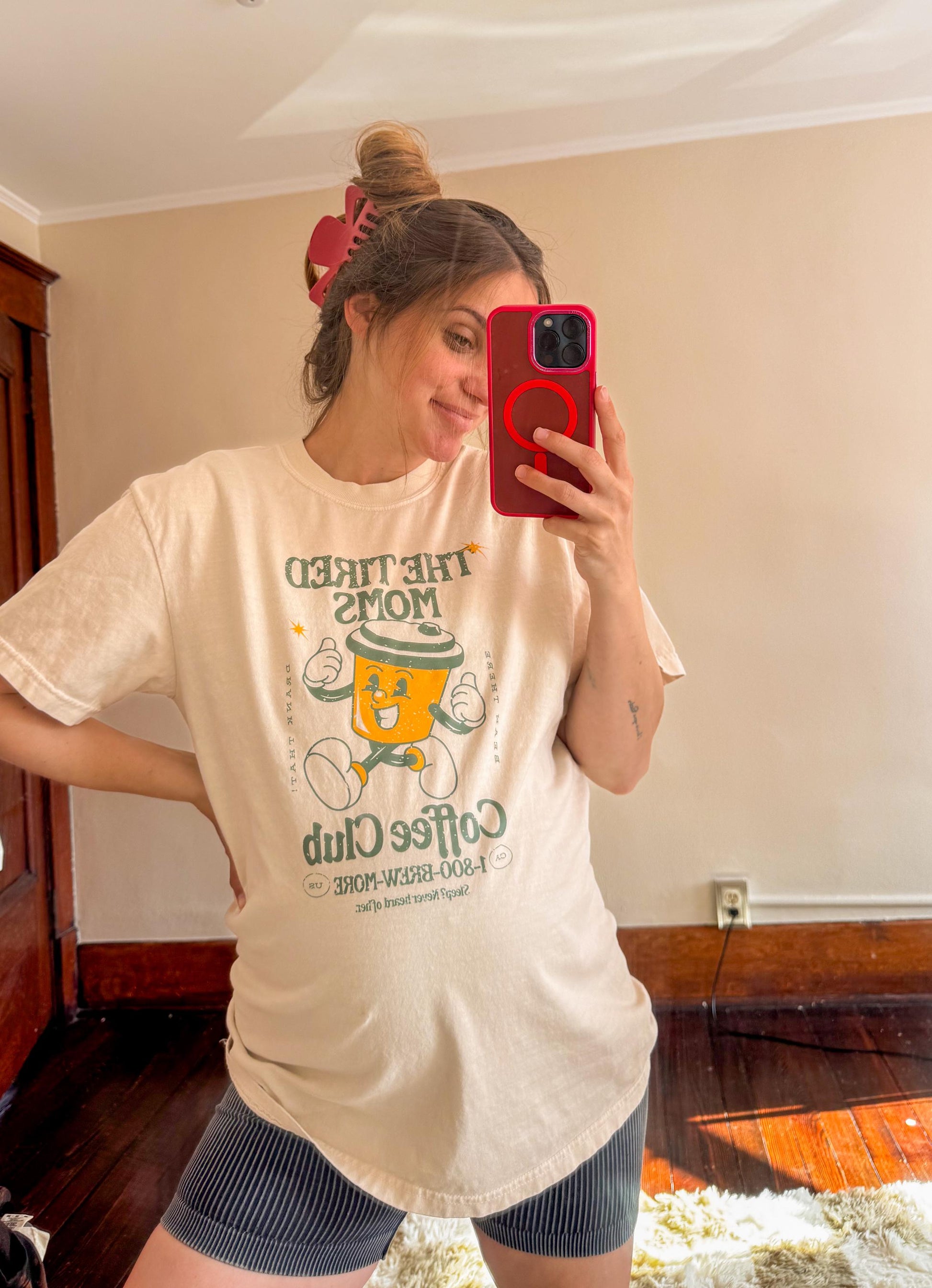 Tired Mom Shirt Comfort Colors® | Funny Mom Shirt for Women | Mother's Day Gift for Mom | Coffee Lover Shirt | Oversized Mom Tee