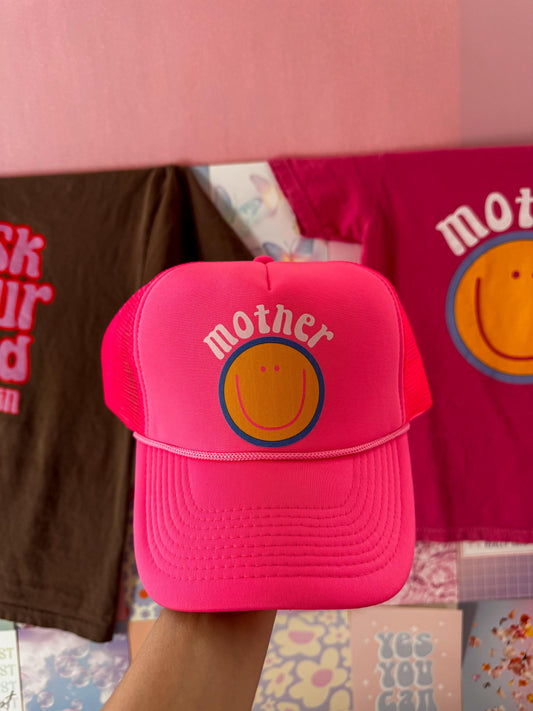 MOTHER Trucker Hat, NEON Mama Trucker Hat, Pink Trucker Hat Women, Best Gifts for Mom, Mother's Day Gift for Mom, Camo Trucker Hat for Moms