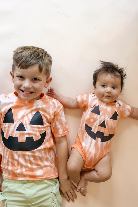 Jack-o-Lantern Halloween Shirts | Matching Family Tie-Dye Tees | Kids & Adult Pumpkin Shirt