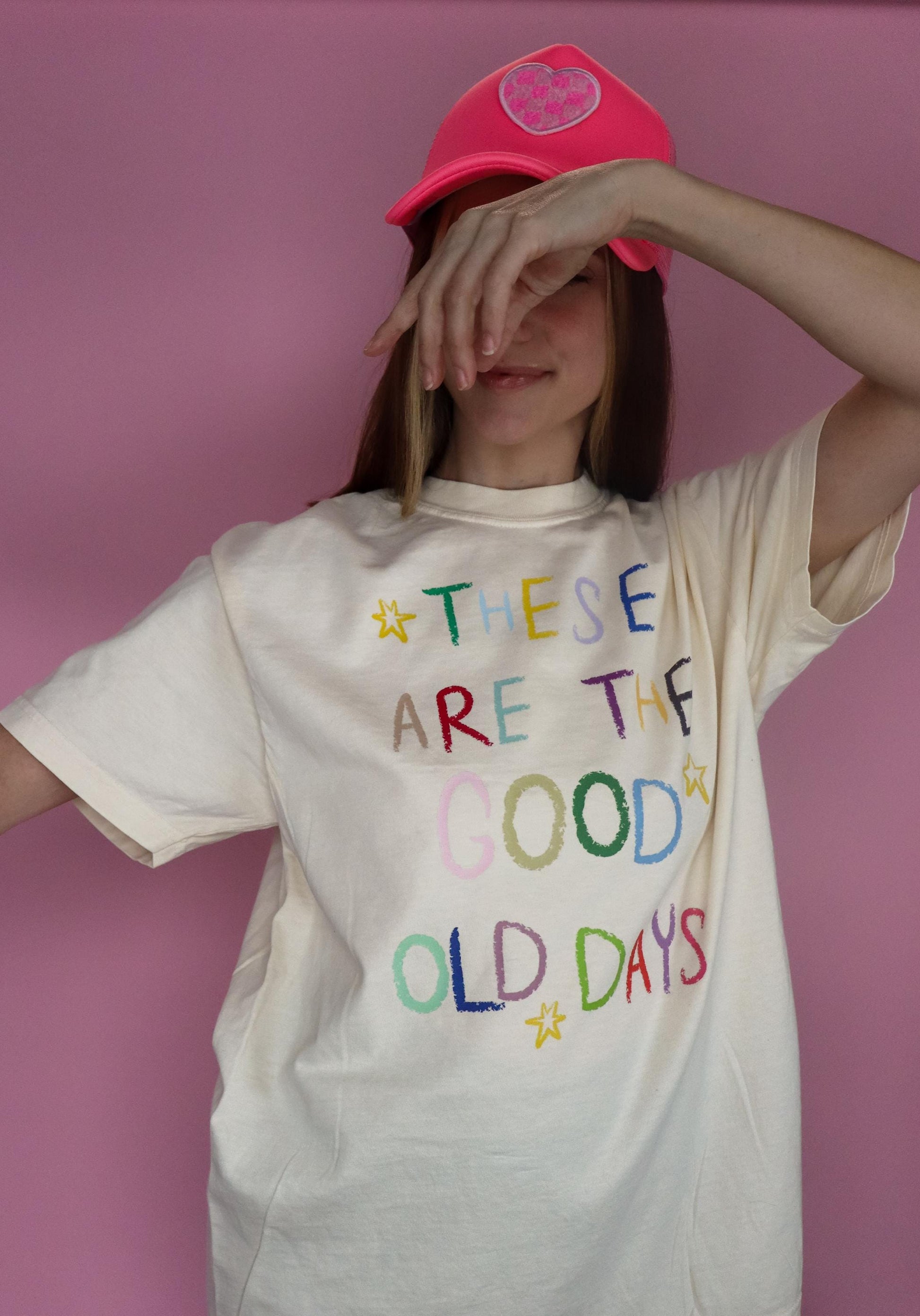 These Are the Good Old Days Shirt, Rainbow Handwritten Tee, Comfort Colors® T Shirt, Nostalgic Quote Shirts, Everyday Graphic Tee,