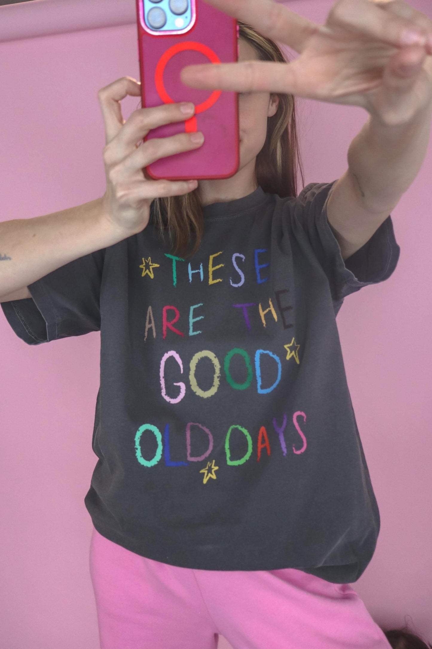 These Are the Good Old Days Shirt, Rainbow Handwritten Tee, Comfort Colors® T Shirt, Nostalgic Quote Shirts, Everyday Graphic Tee,