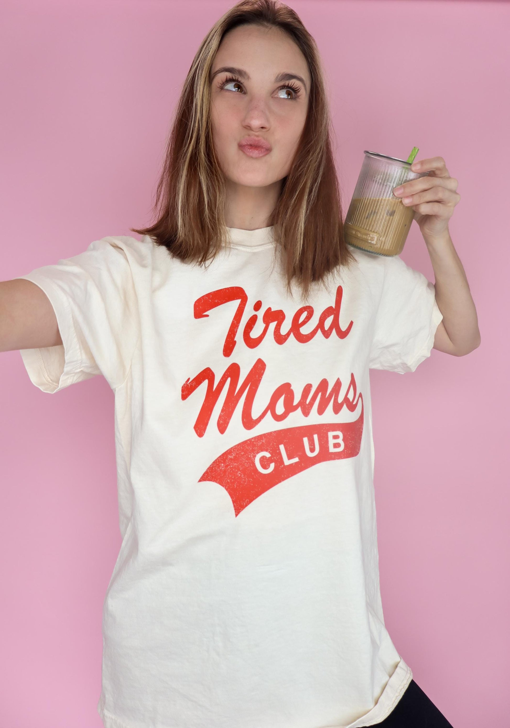 Tired Moms Club T-shirt: Ivory Comfort Colors® Athletic Dept Mom Shirt, Valentine's Day Gift for Mom