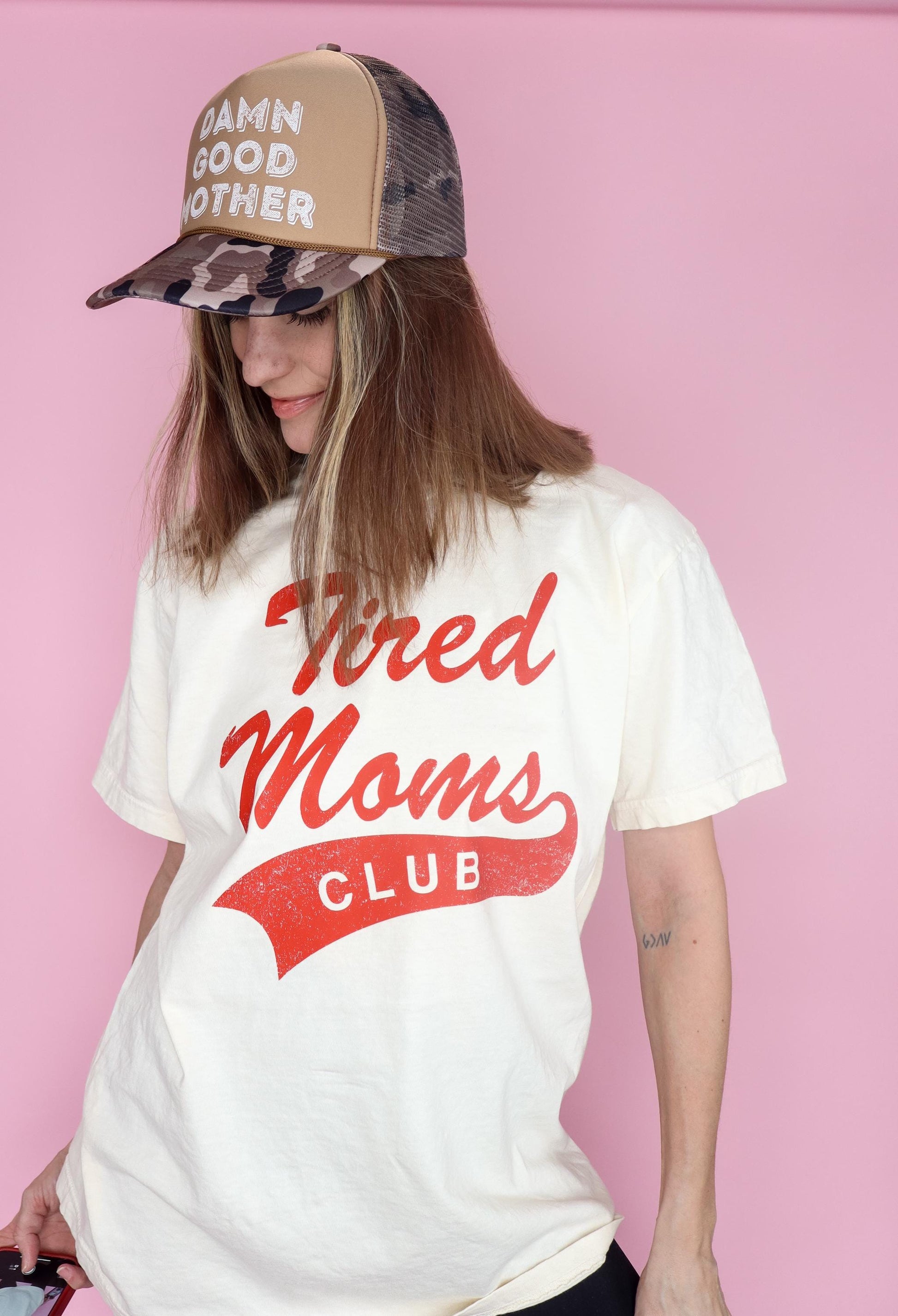 Tired Moms Club T-shirt: Ivory Comfort Colors® Athletic Dept Mom Shirt, Valentine's Day Gift for Mom