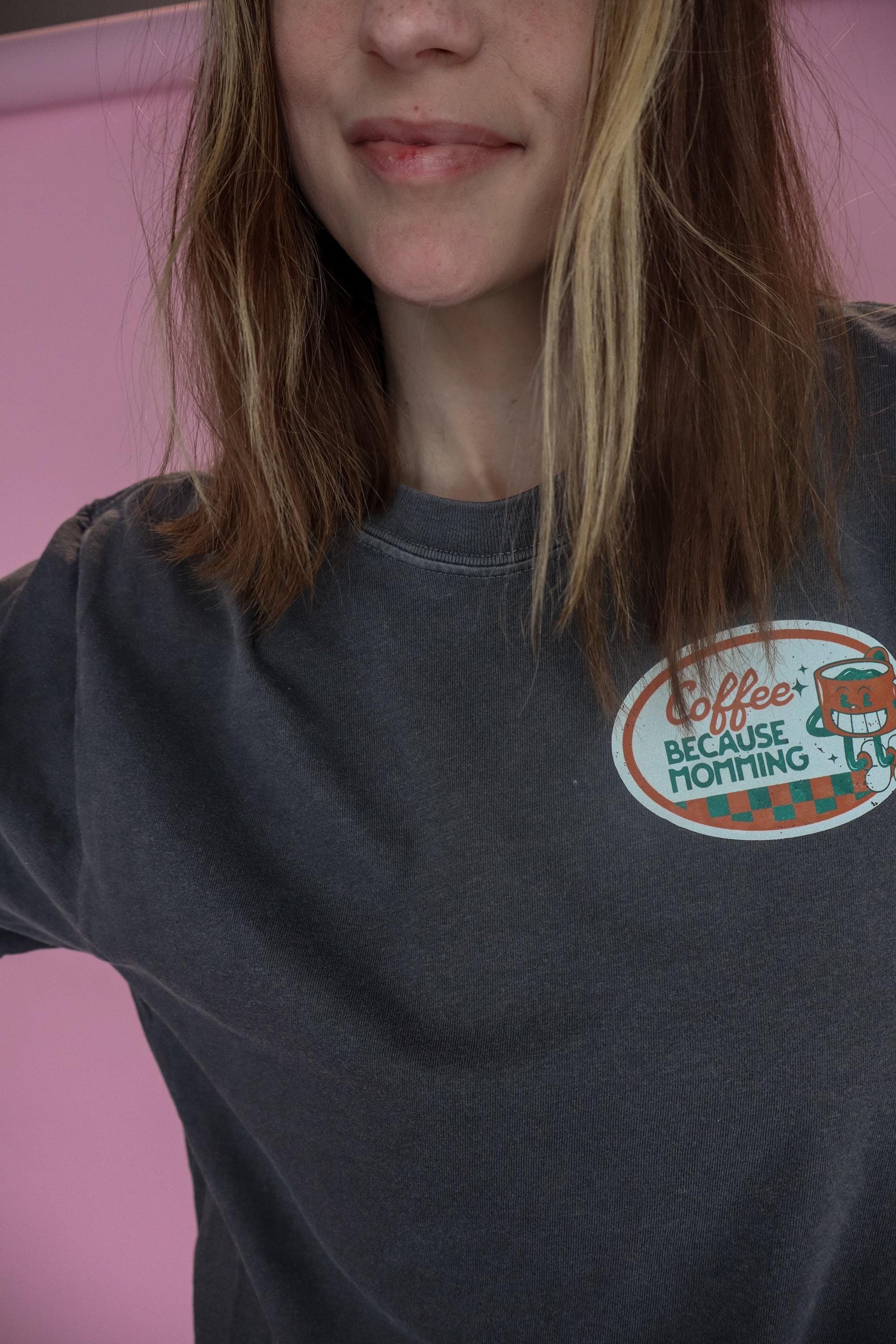 Coffee Because Momming Shirt, Retro Coffee Graphic Tee, Comfort Colors® Mom T-Shirt, Funny Mom Shirt, Vintage Diner Coffee Shirt