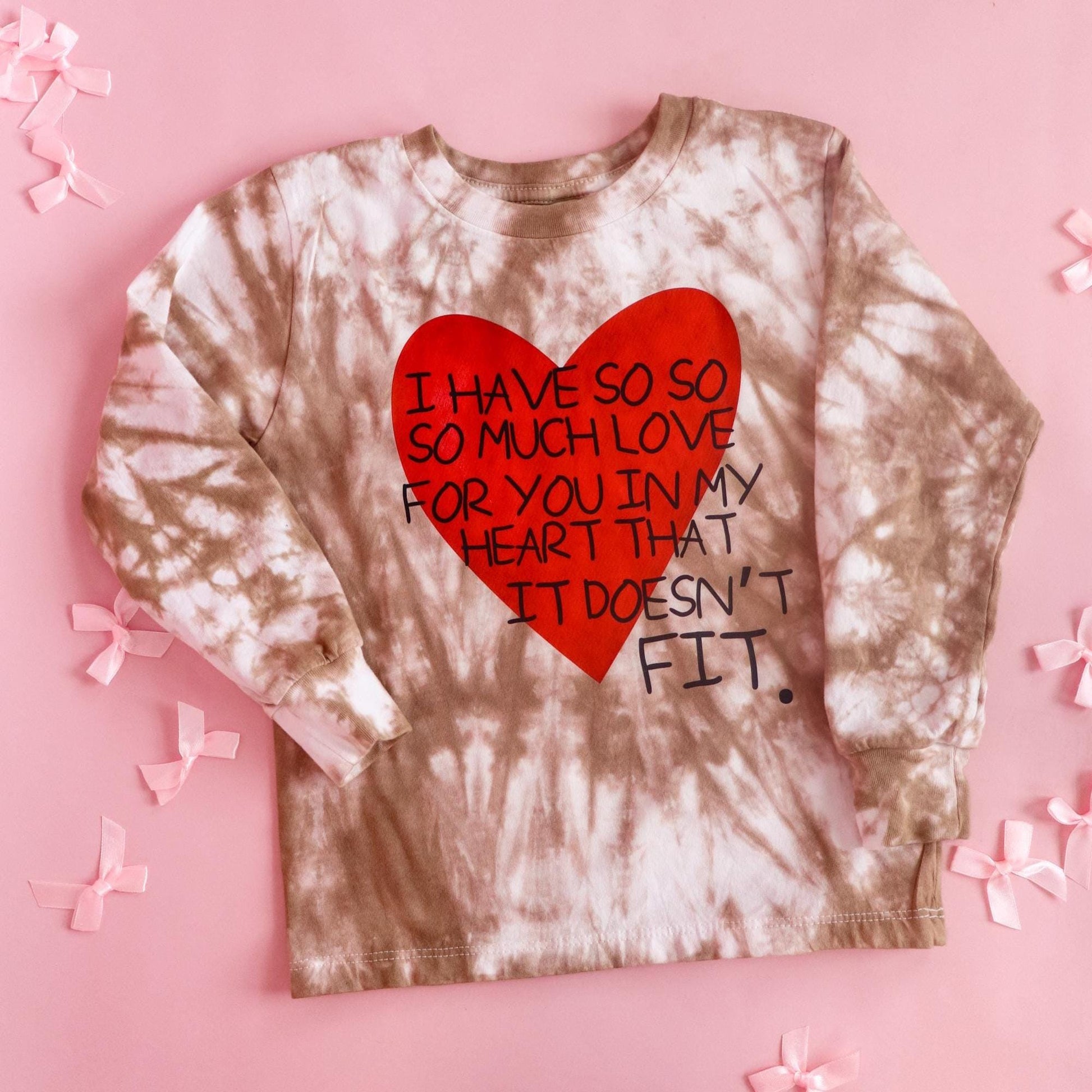 kids valentine shirt, sweet tie dye heart tee