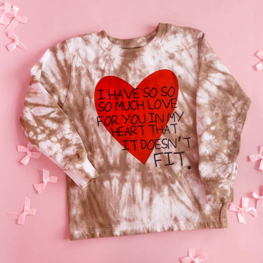 kids valentine shirt, sweet tie dye heart tee