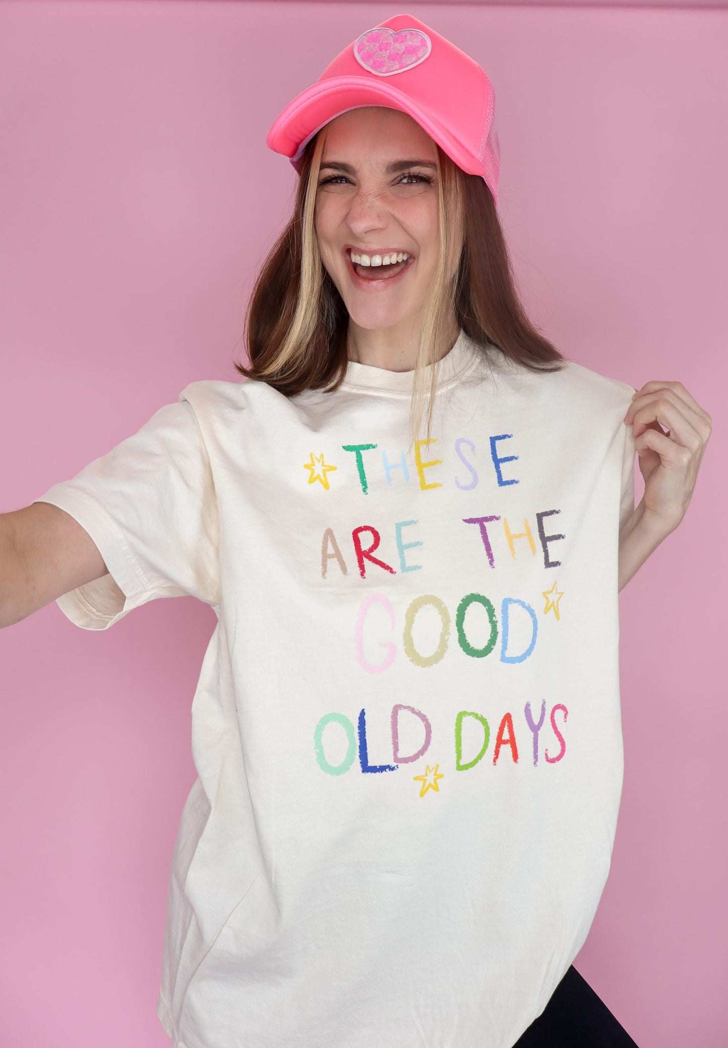 These Are the Good Old Days Shirt, Rainbow Handwritten Tee, Comfort Colors® T Shirt, Nostalgic Quote Shirts, Everyday Graphic Tee,