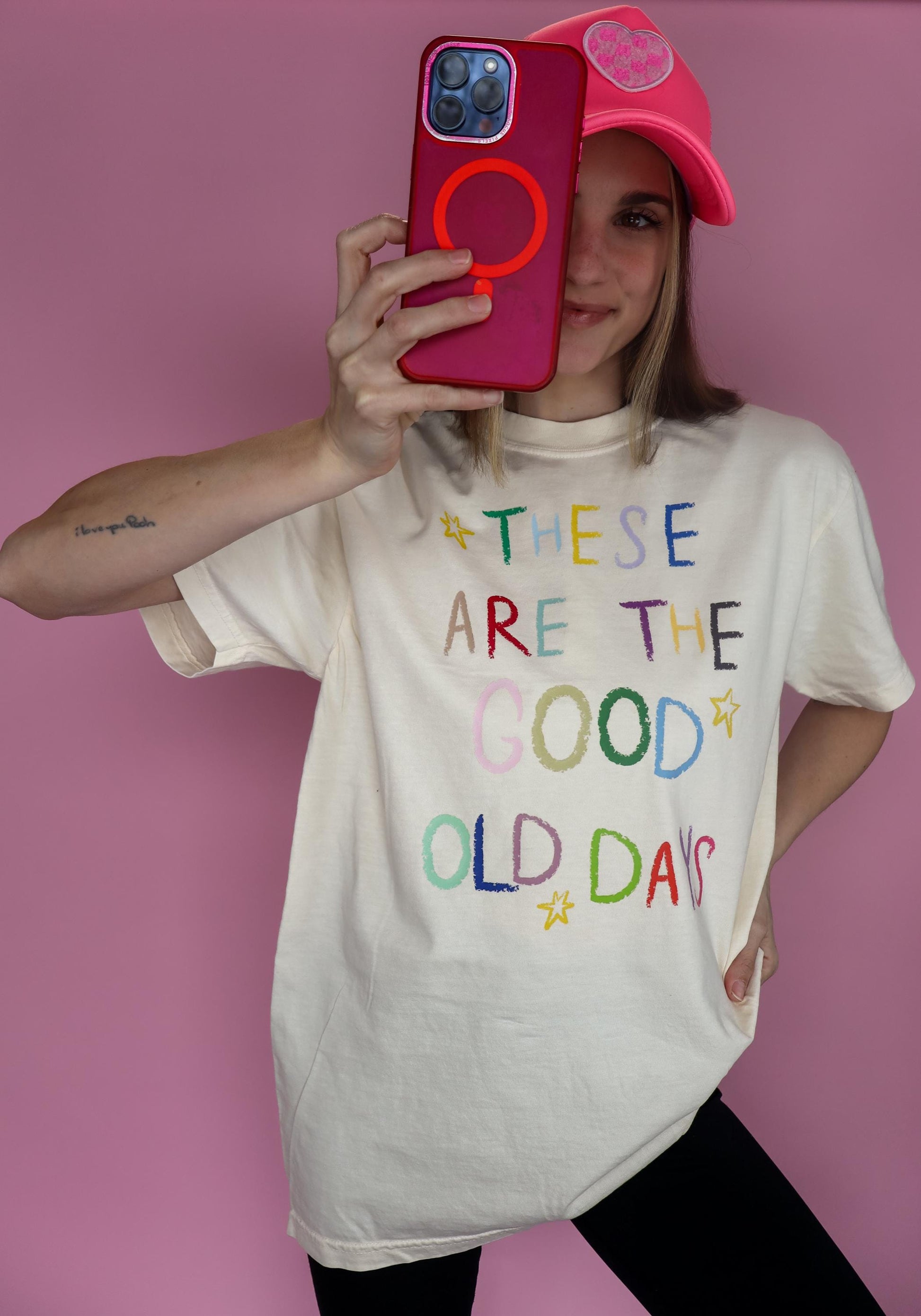 These Are the Good Old Days Shirt, Rainbow Handwritten Tee, Comfort Colors® T Shirt, Nostalgic Quote Shirts, Everyday Graphic Tee,
