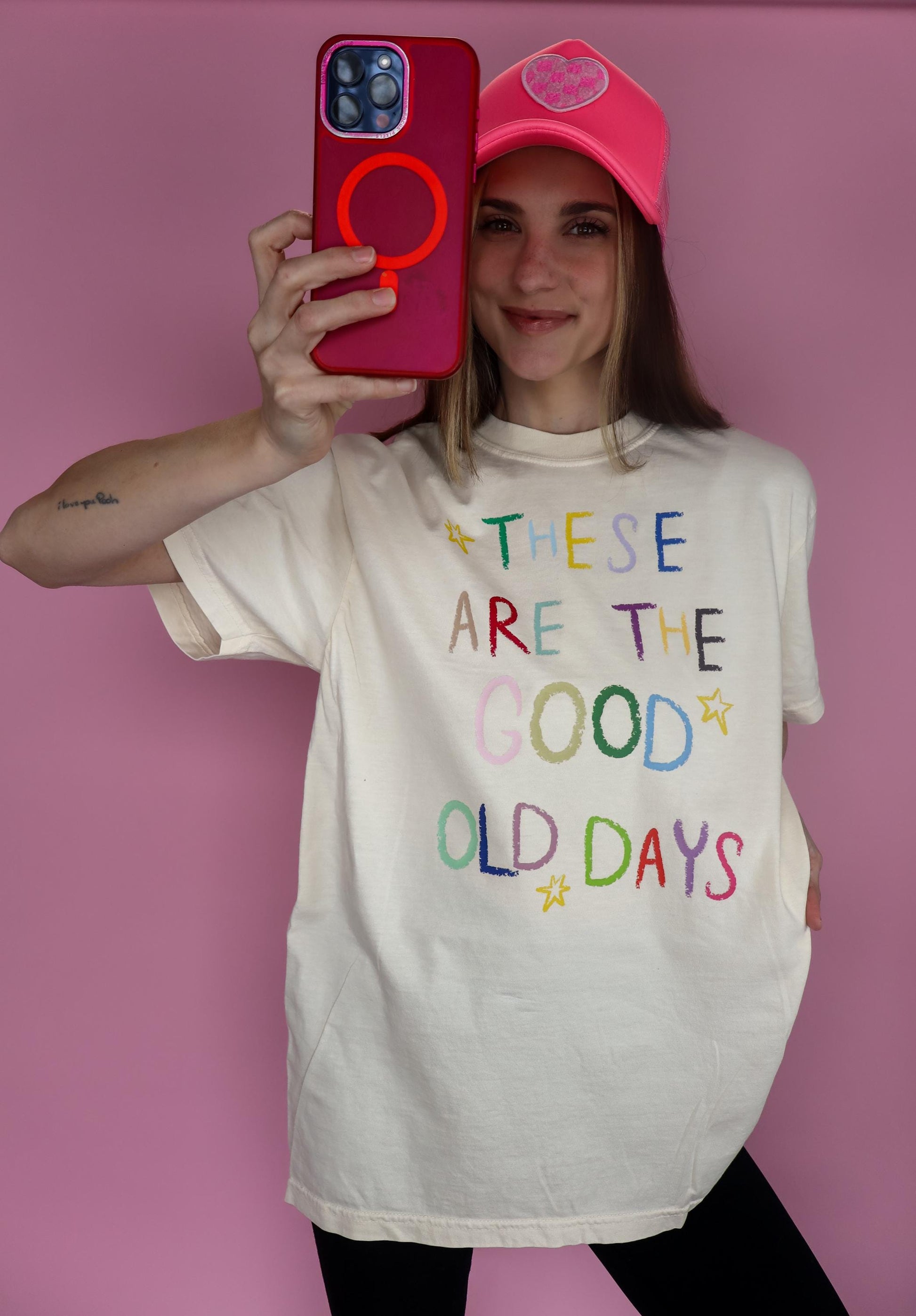 These Are the Good Old Days Shirt, Rainbow Handwritten Tee, Comfort Colors® T Shirt, Nostalgic Quote Shirts, Everyday Graphic Tee,