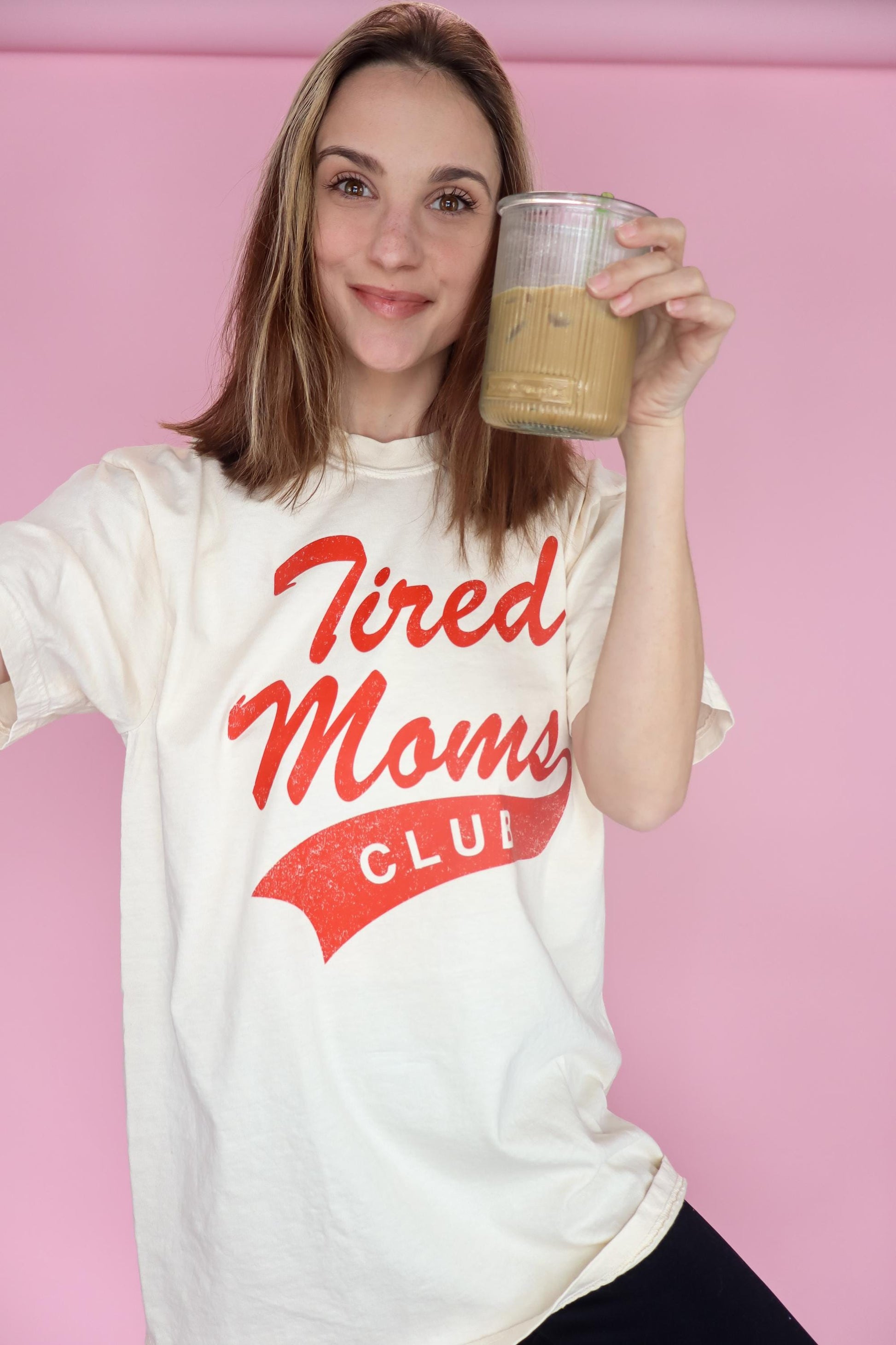 Tired Moms Club T-shirt: Ivory Comfort Colors® Athletic Dept Mom Shirt, Valentine's Day Gift for Mom