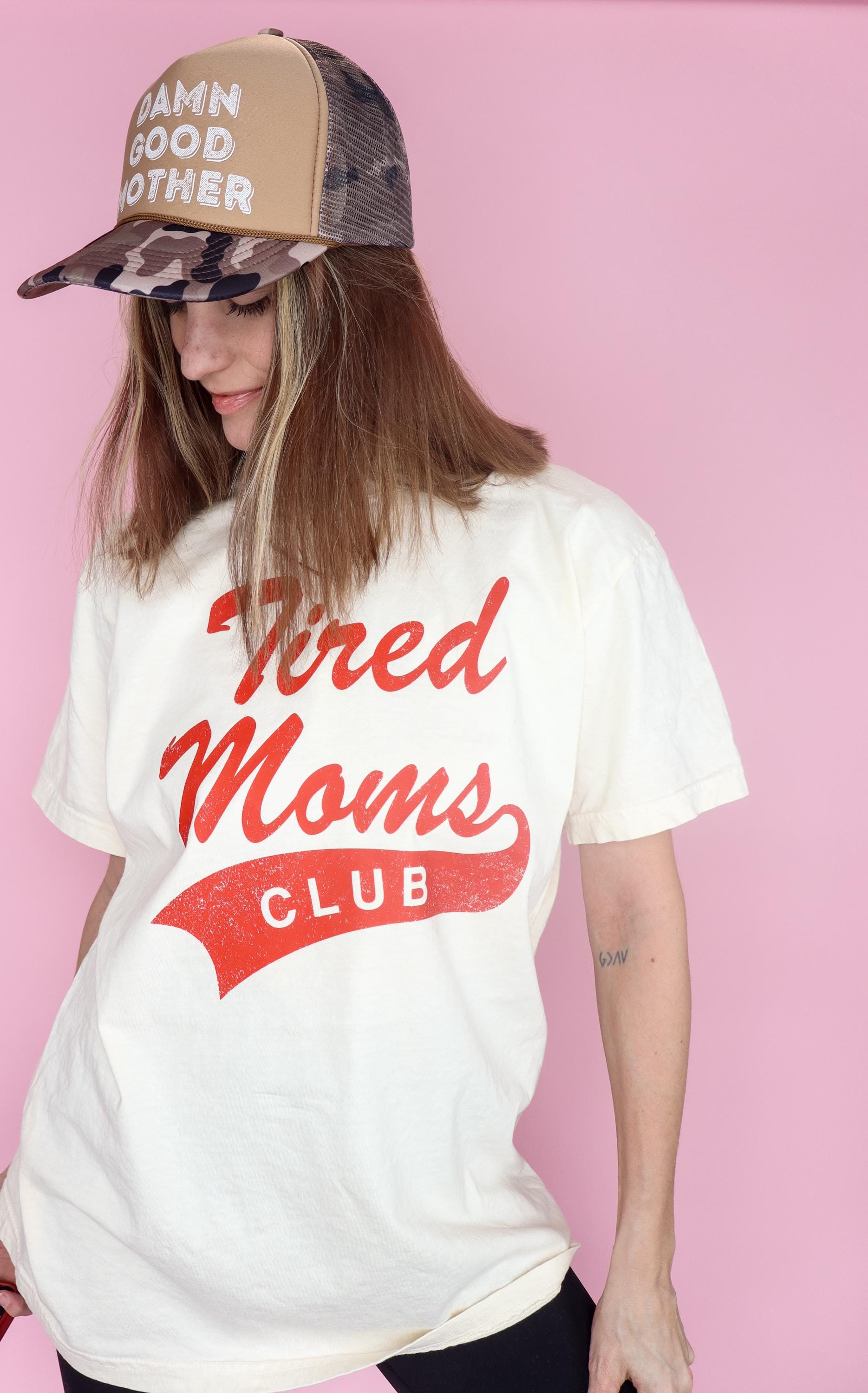 Tired Moms Club T-shirt: Ivory Comfort Colors® Athletic Dept Mom Shirt, Valentine's Day Gift for Mom