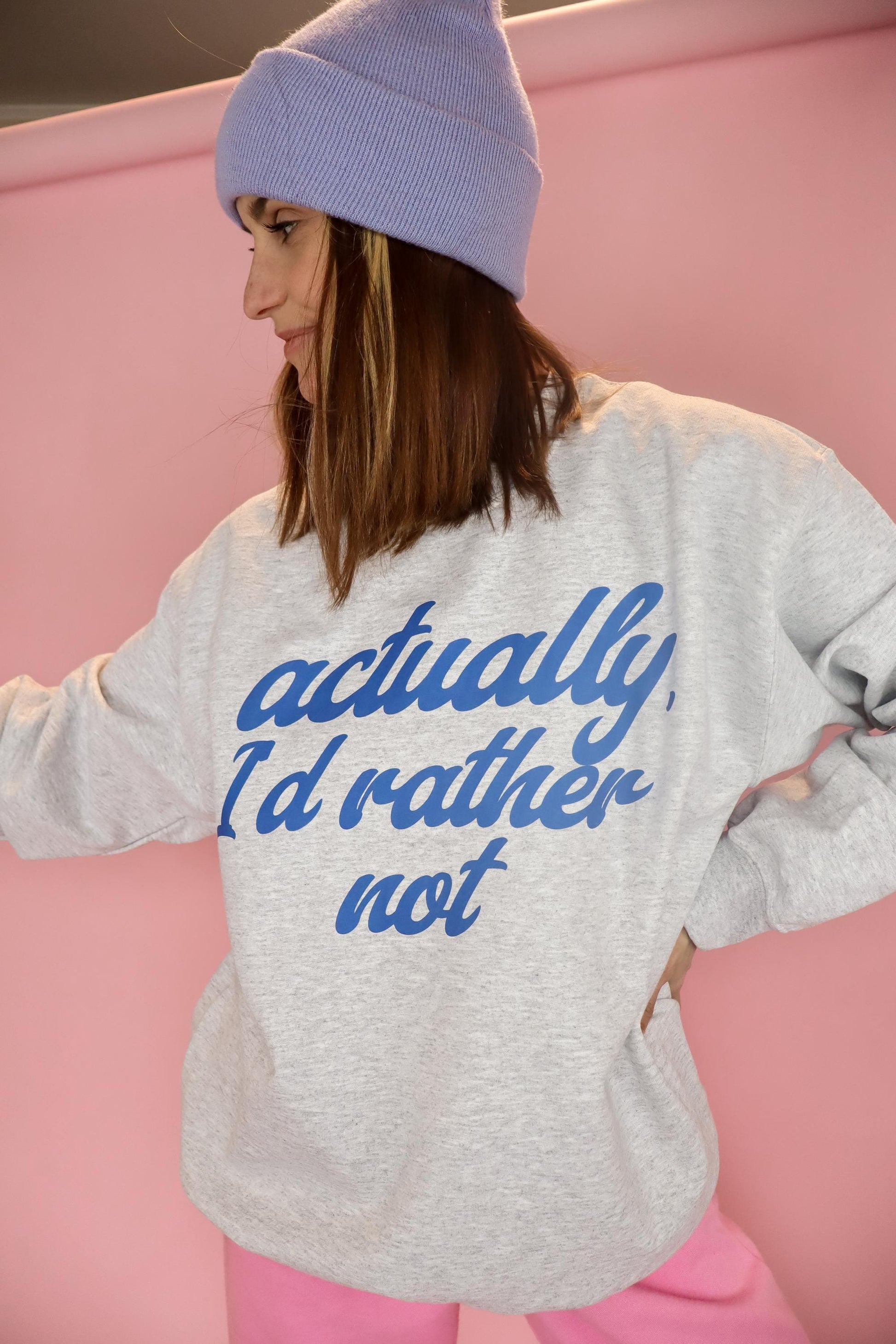 Actually I'd Rather Not Sweatshirt, Funny Quote Crewneck. Sarcastic Graphic Sweatshirt, Unisex Cozy Pullover, Everyday Mom Shirt