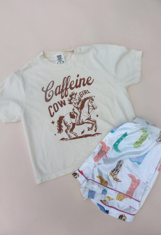 Caffeine Cowgirl Shirt, Western Graphic Tee, Cowgirl Coffee Shirt, Trendy Western Tee