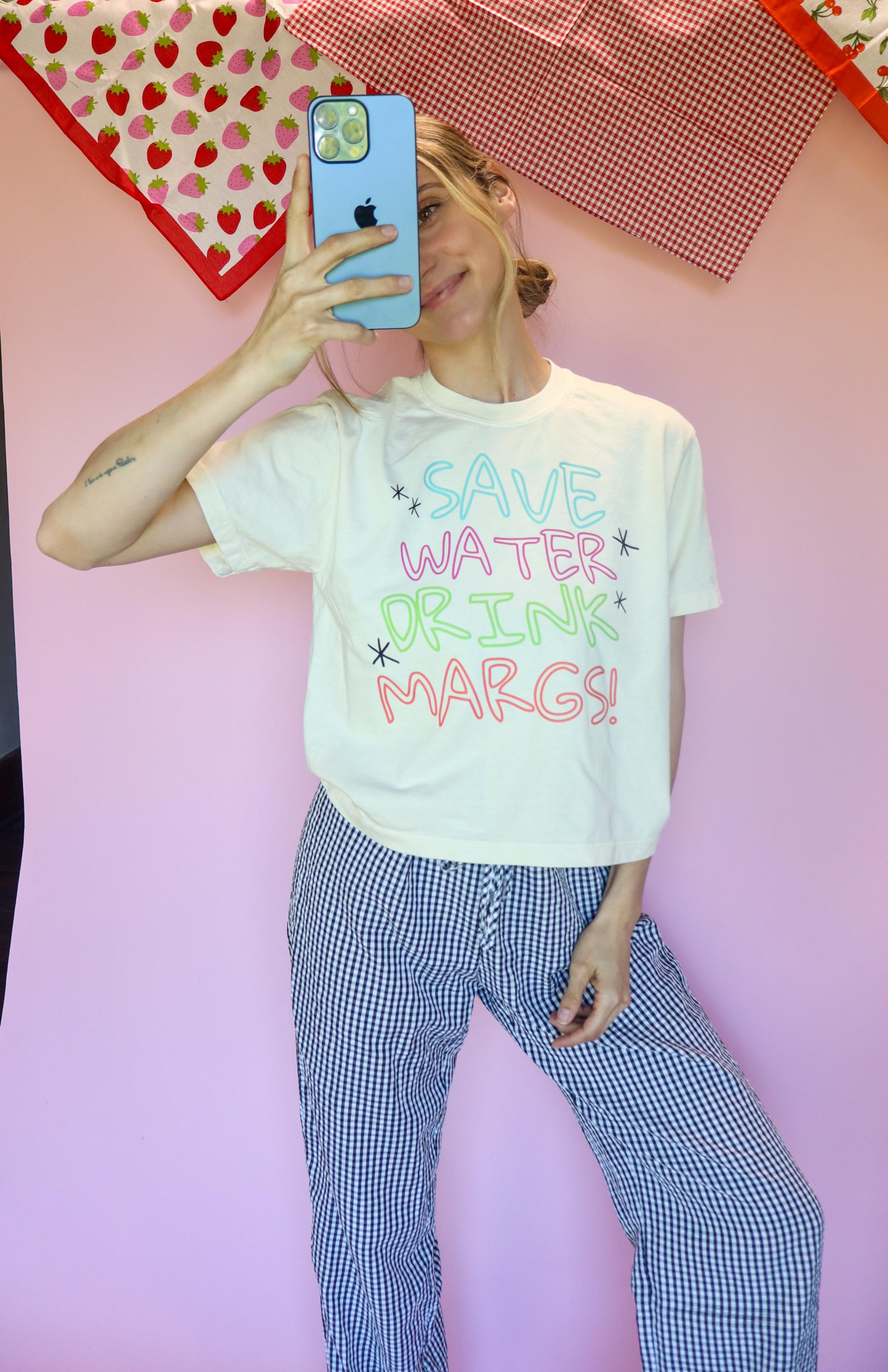 Save Water Drink Margs Shirt, Margarita Shirt, Summer Graphic Tee, Bachelorette Party Shirt, Funny Vacation Tee, Comfort Colors Ivory