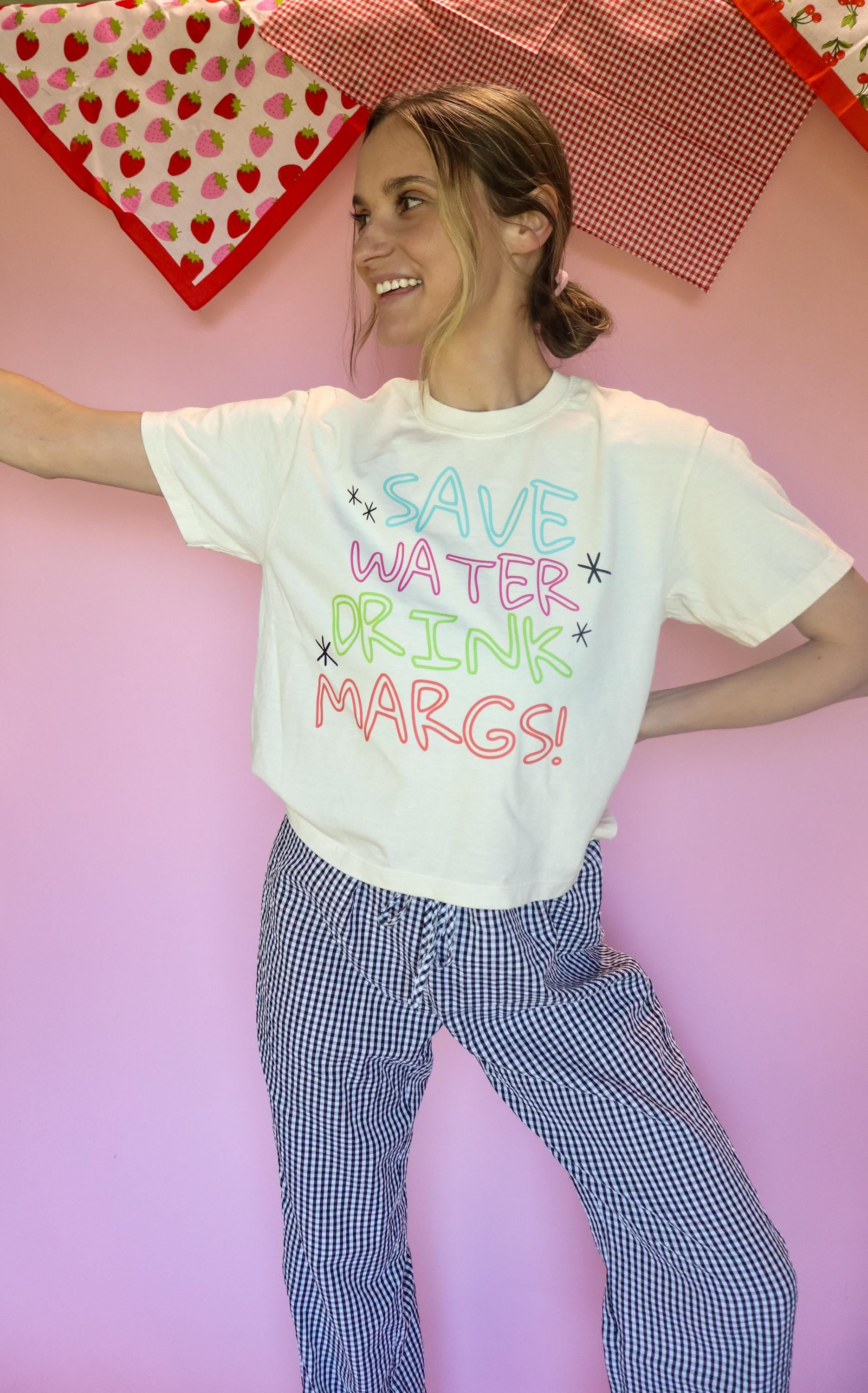 Save Water Drink Margs Shirt, Margarita Shirt, Summer Graphic Tee, Bachelorette Party Shirt, Funny Vacation Tee, Comfort Colors Ivory