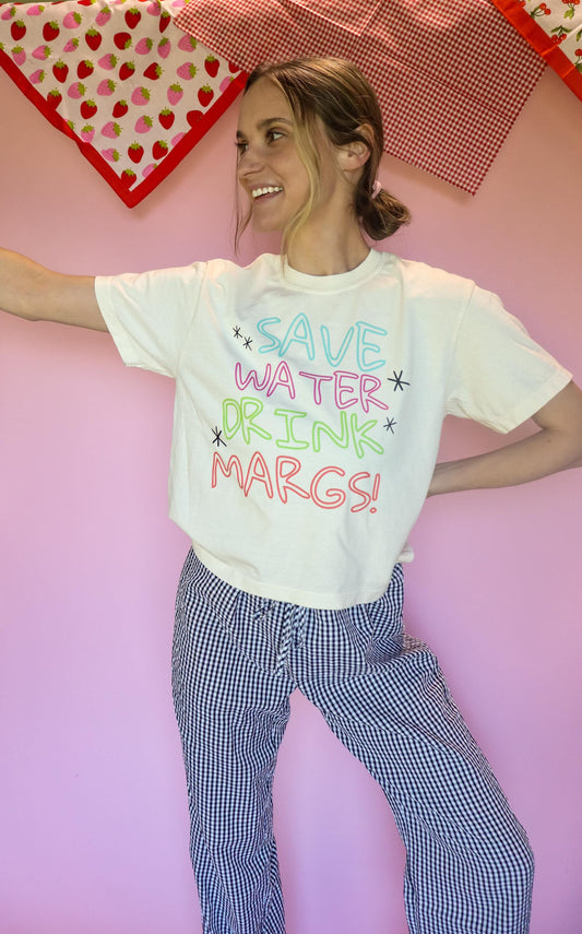 Save Water Drink Margs Shirt, Margarita Shirt, Summer Graphic Tee, Bachelorette Party Shirt, Funny Vacation Tee, Comfort Colors Ivory