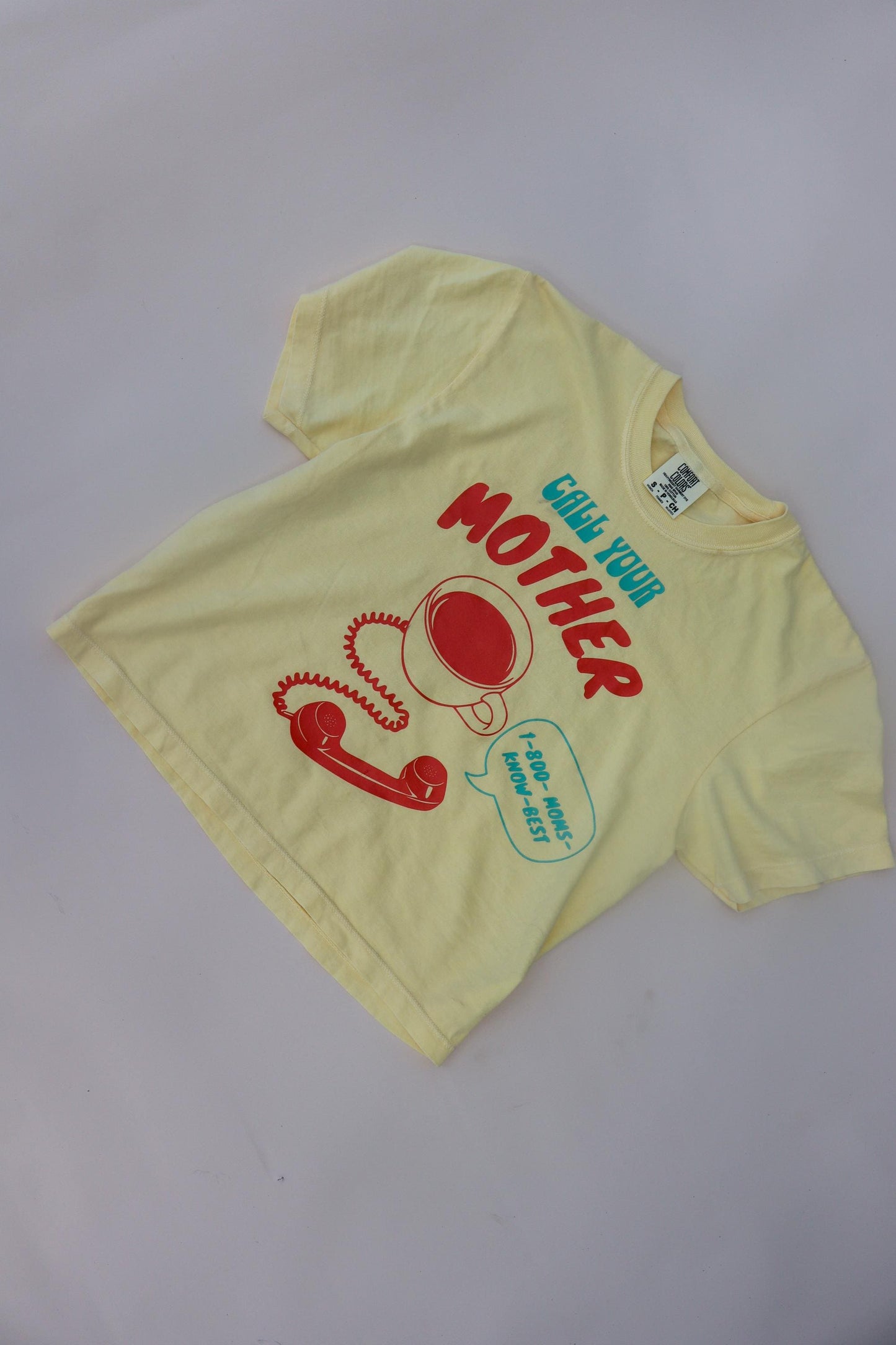 Call Your Mother Shirt, Tired Moms Tee, Coffee Mom Shirt, Nostalgic Moms Graphic Tee, Butter Yellow Comfort Colors® Shirt