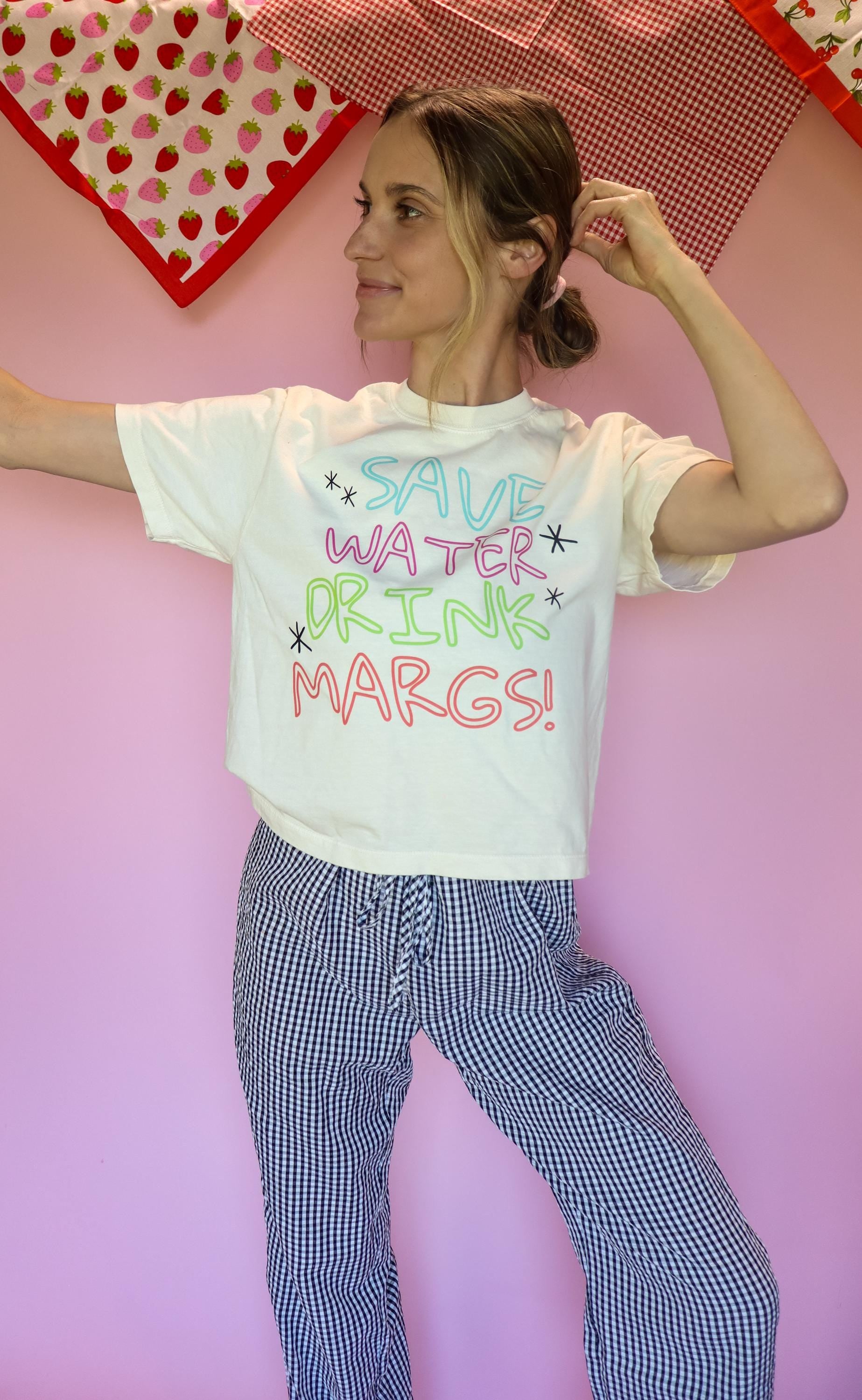 Save Water Drink Margs Shirt, Margarita Shirt, Summer Graphic Tee, Bachelorette Party Shirt, Funny Vacation Tee, Comfort Colors Ivory