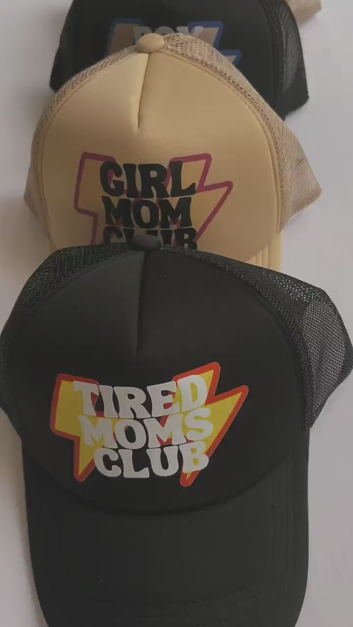 Tired Moms Club Trucker Hat, Trendy Mama Hat, Aesthetic Mom Gift, Gift for Mom, Mother's Day Gift for Mom, New Mom Gift, Baby Shower Gift