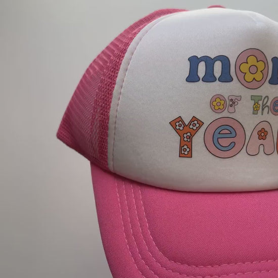 Mom of the Year Trucker Hat, Mama Trucker Hat, NEON Trucker Hat Women, GIFT for Her, Trendy Trucker Hats for Women, Mothers Day Gift Mom