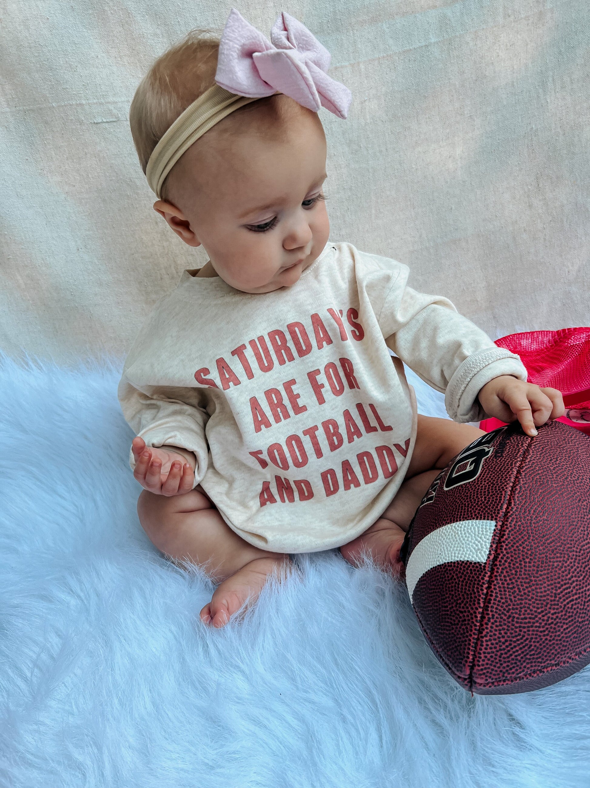 Game Day Toddler Shirt On Saturdays We Watch Football With Daddy Fall Baby Girl Clothes Oversized Baby Sweater Kids Fall Sweater